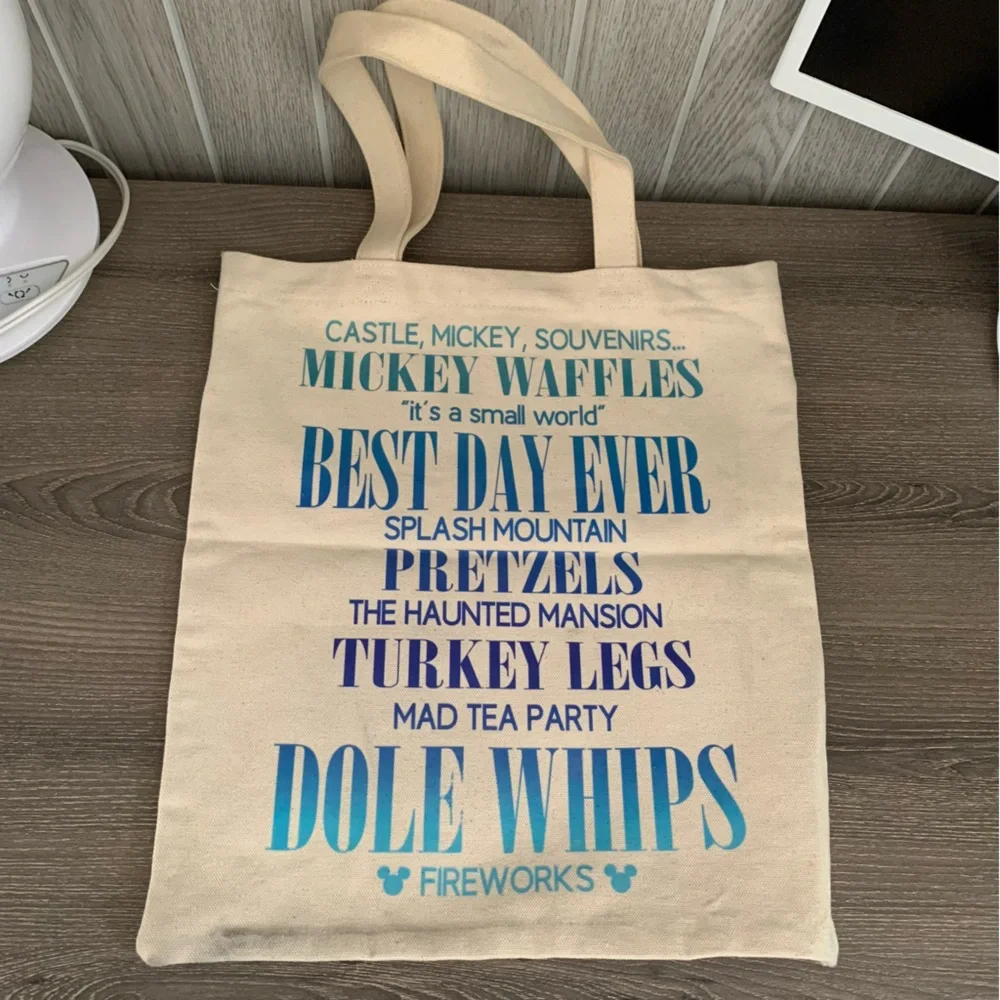 Disney Best Day Ever Dole Whips Mickey Waffles Turkey Legs Canvas Tote Bag